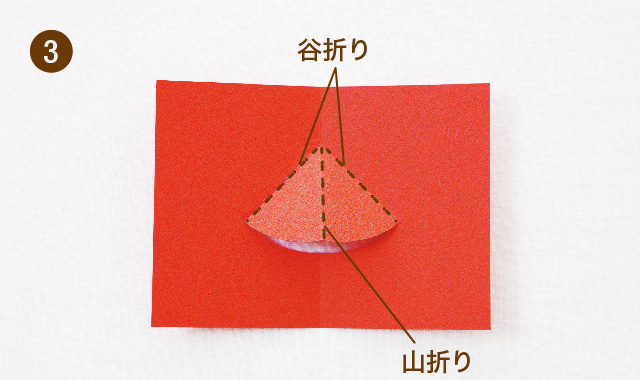 飛び出すカードの基本 V字の作り方 手順③