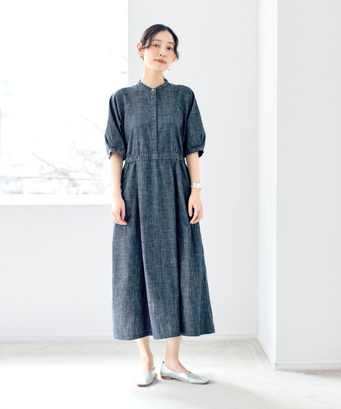 and myera|and myera　シックシンプルなデニムワンピース