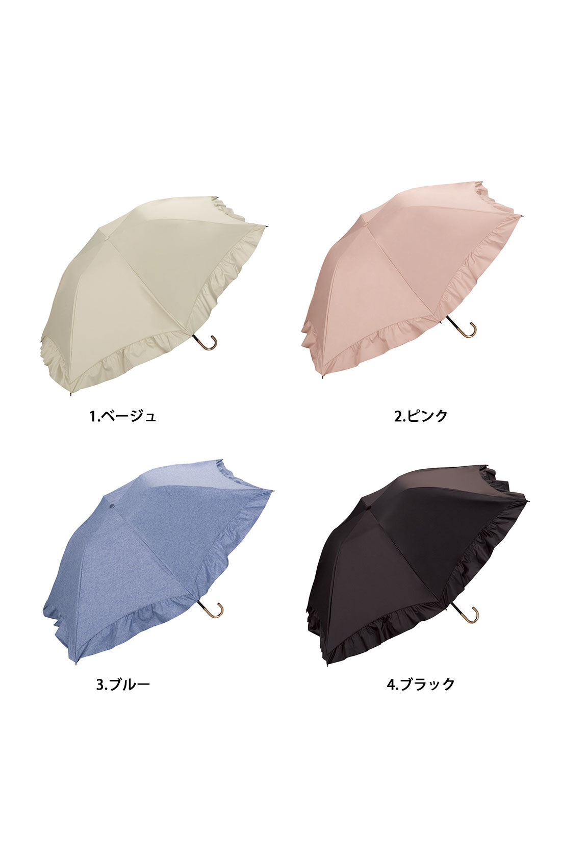 シロップ．|【WEB限定】 遮光ドームパラソルフリルミニ晴雨兼用折りたたみ傘【シロップ．バスケット】