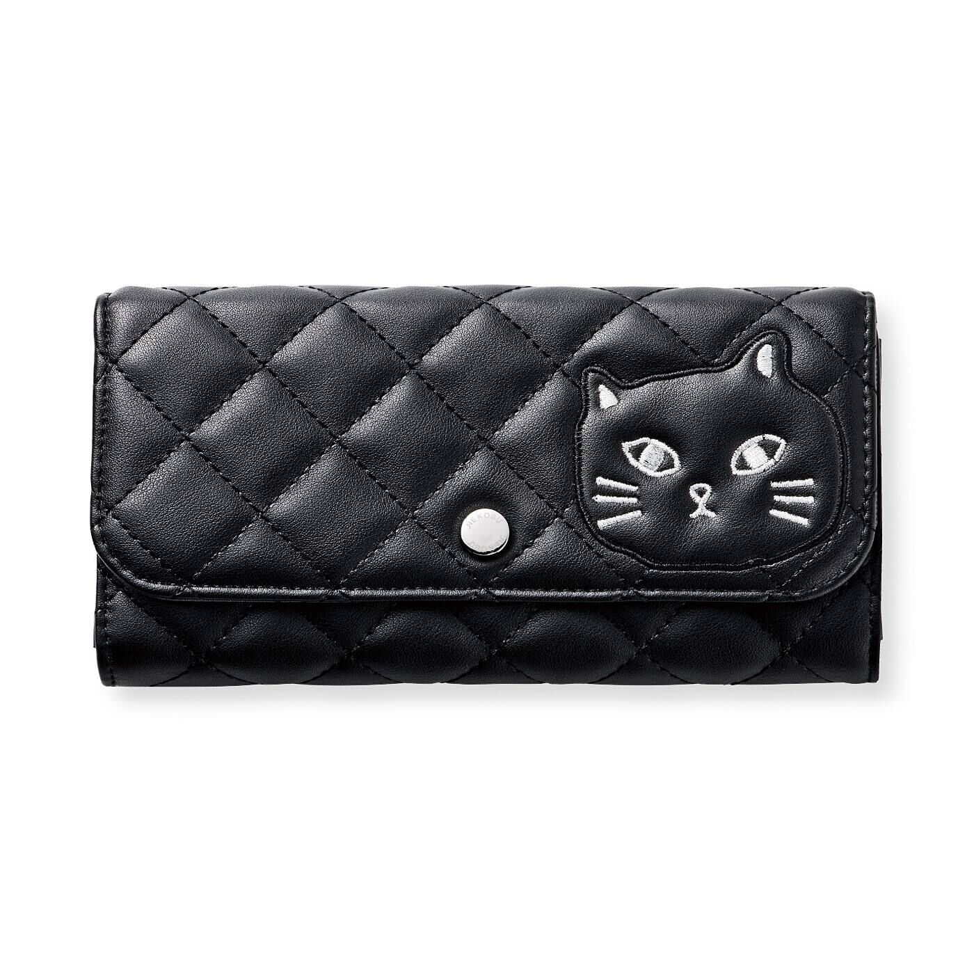 猫部 | ツンデレ黒猫のキルティング長財布