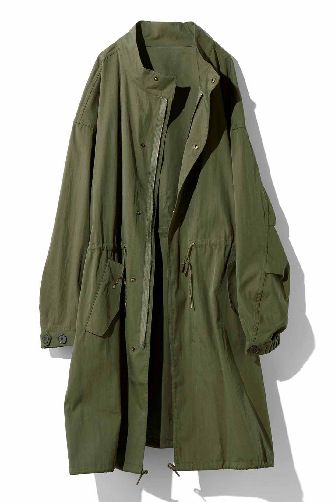 MEDE19F|MEDE19F　ミュルーズモダン〈「ミュルーズ染織美術館」アーカイブコレクション〉バックプリントモッズコート〈カーキ〉