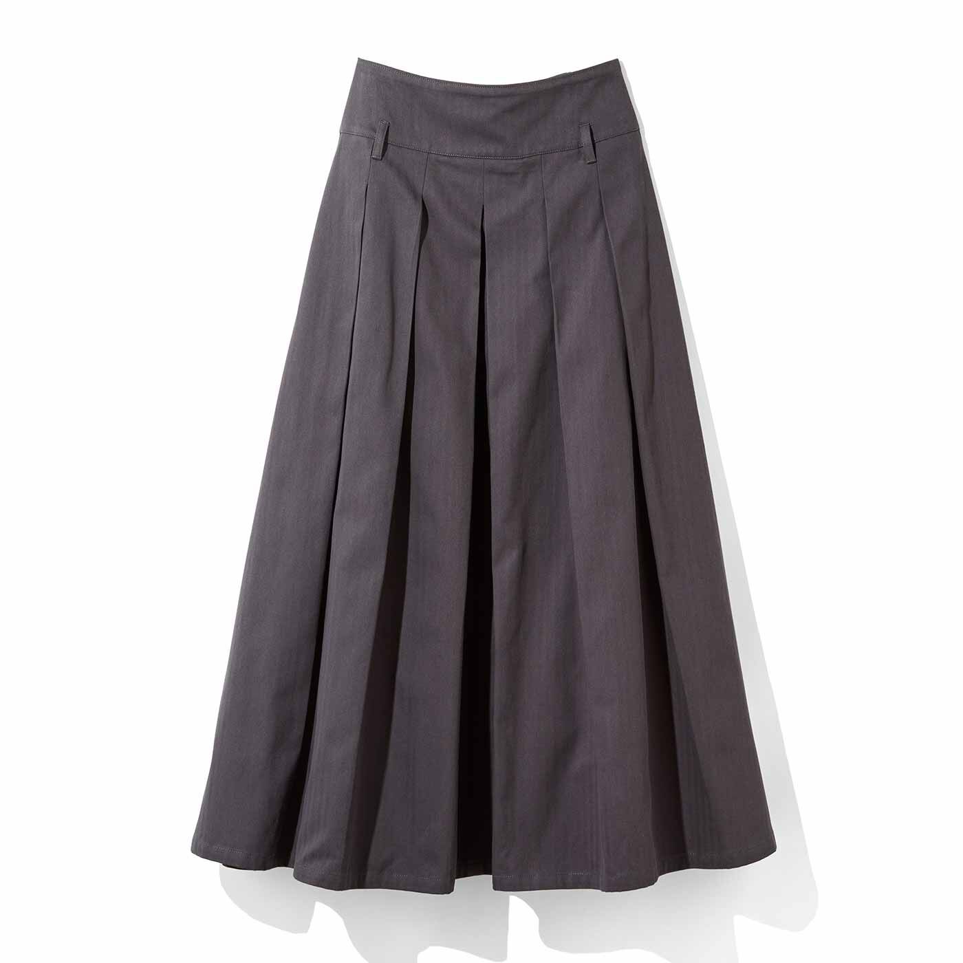 MEDE19F | ローライズ タックスカート〈チャコールグレー〉