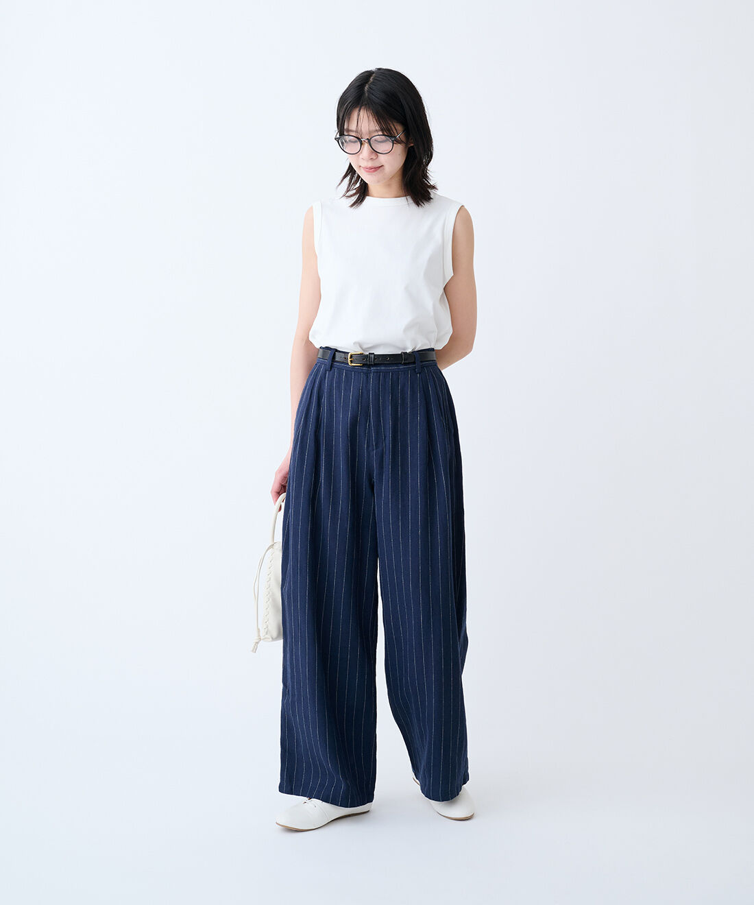 THREE FIFTY STANDARD|やわらかな着ごこちのシルク混タンクトップ　のコーディネート