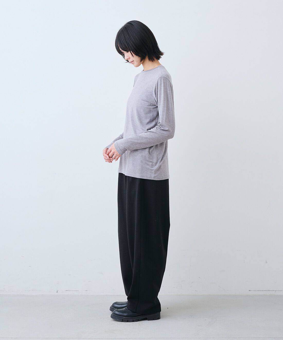 THREE FIFTY STANDARD|さらっとした肌触りのウール混Tシャツのコーディネート