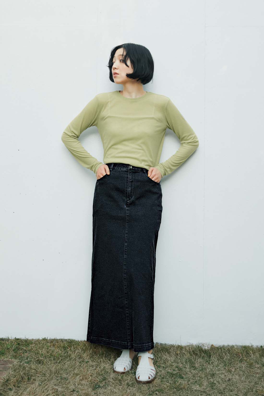 THREE FIFTY STANDARD|THREE FIFTY STANDARD　シアーなカットソートップスの会
