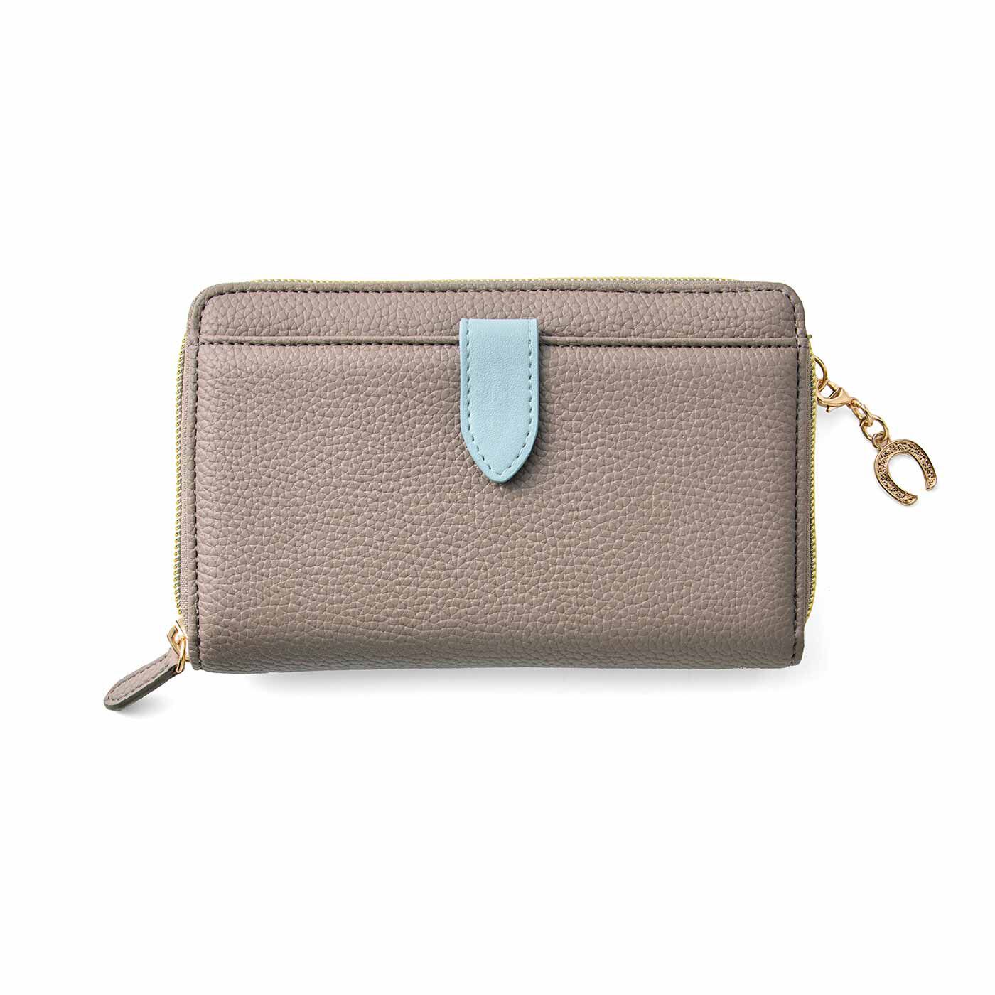 L'AMIPLUS | カード小銭も一目瞭然絶妙サイズのミドル財布〈グレージュ〉