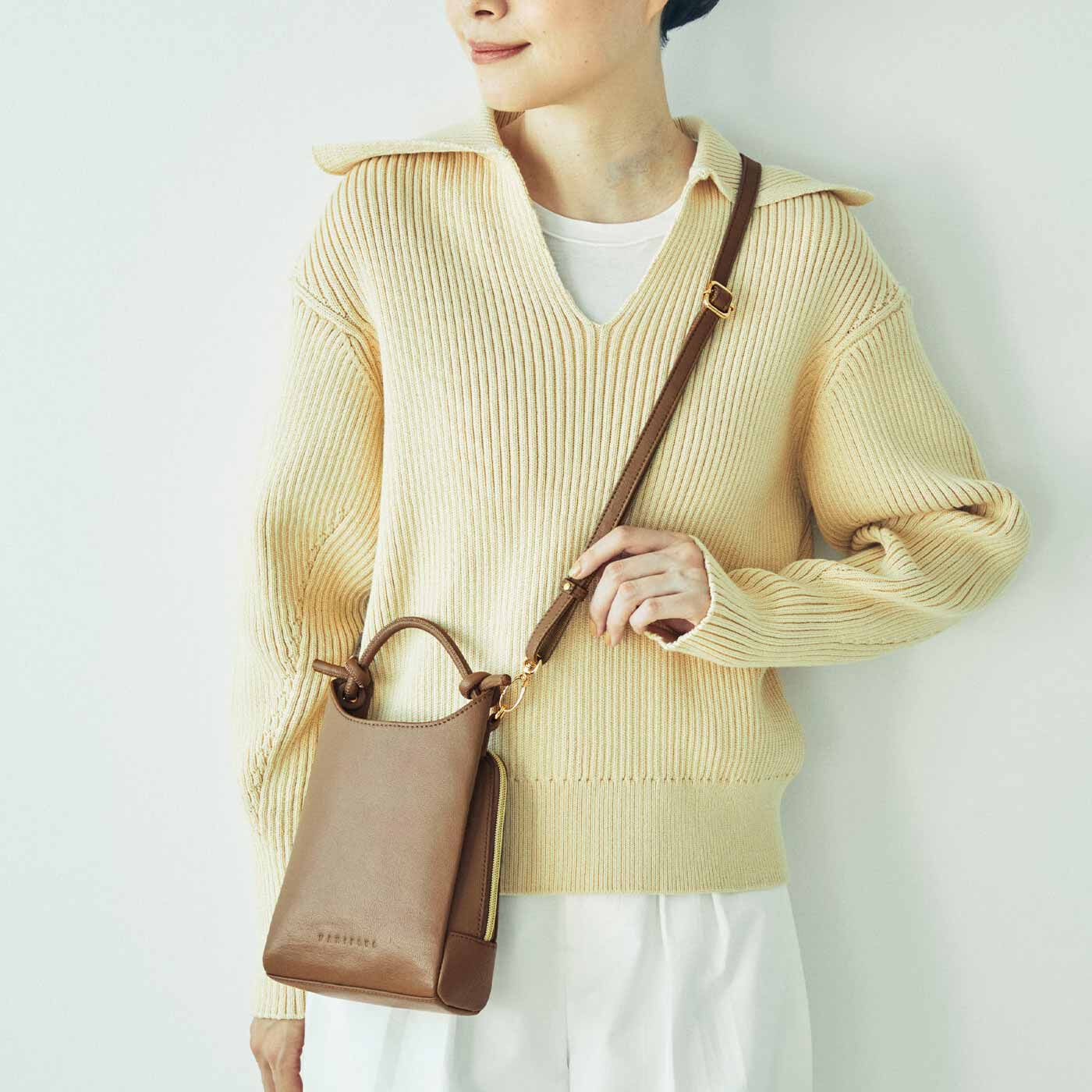 フェリシモギフトショップ | Ｌ＋上品本革ショルダーバッグ〈マロングラッセ〉