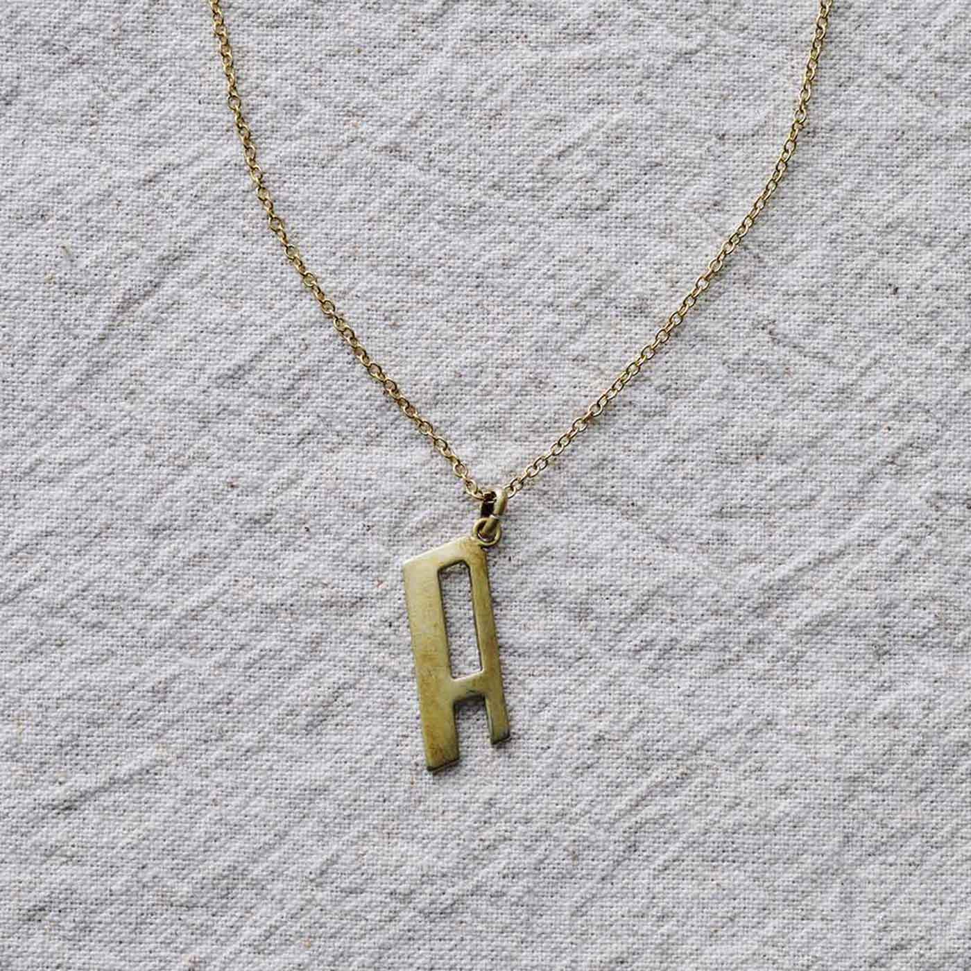 MEDE19F|ヴィンテージパーツイニシャルネックレス