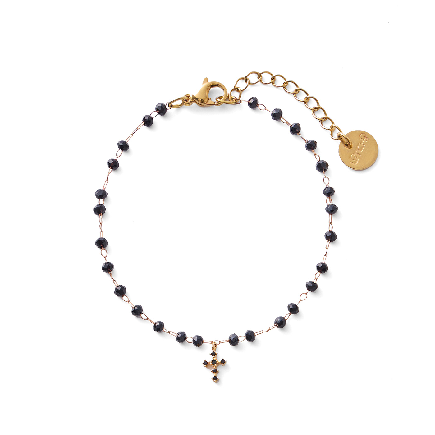 フェリシモの雑貨 Kraso|LITCHI 黒に宿る静かな気品クロス ブレスレット